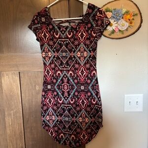NoBo No Boundaries Boho Ikat Geometric Print Dress Size S